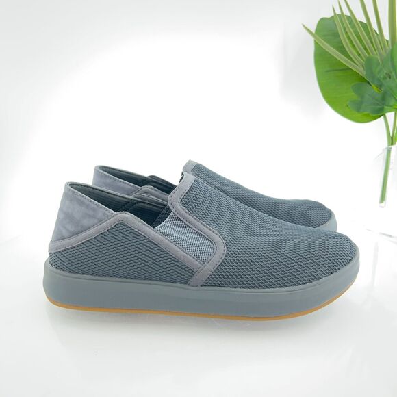 OluKai Women Ki'ihele Loafer Size 8 Gray Mesh SlipOn Flat Shoe Convertible Slide - Picture 3 of 14
